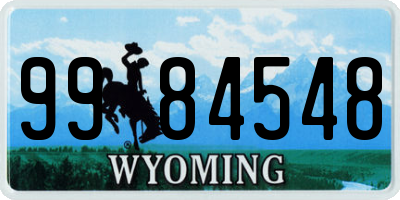 WY license plate 9984548