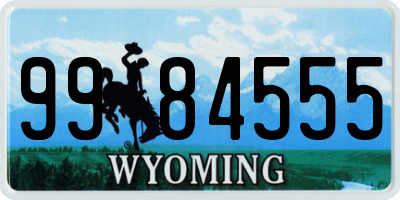 WY license plate 9984555