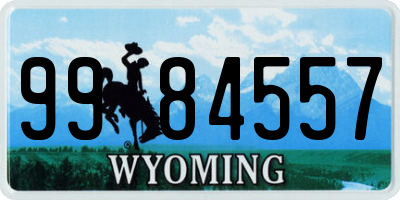 WY license plate 9984557