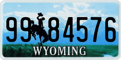WY license plate 9984576