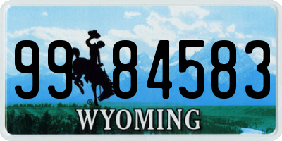 WY license plate 9984583