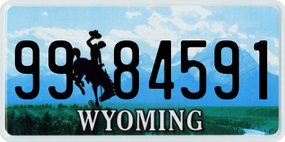 WY license plate 9984591