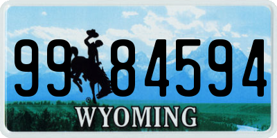 WY license plate 9984594