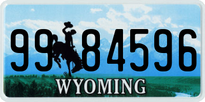 WY license plate 9984596