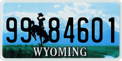 WY license plate 9984601