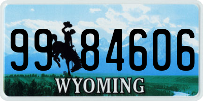 WY license plate 9984606