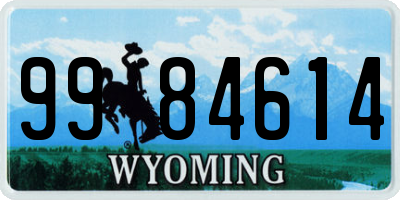 WY license plate 9984614