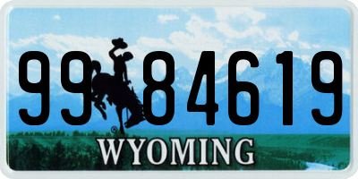 WY license plate 9984619