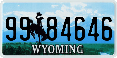 WY license plate 9984646