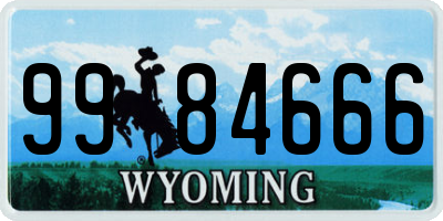 WY license plate 9984666