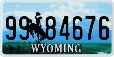 WY license plate 9984676