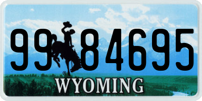 WY license plate 9984695