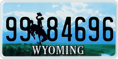 WY license plate 9984696