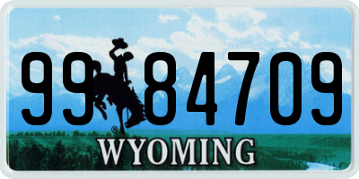 WY license plate 9984709