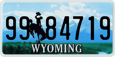 WY license plate 9984719