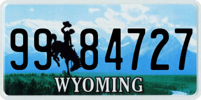 WY license plate 9984727
