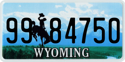 WY license plate 9984750