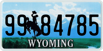 WY license plate 9984785