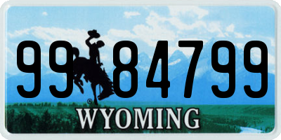 WY license plate 9984799