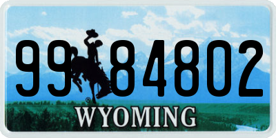 WY license plate 9984802