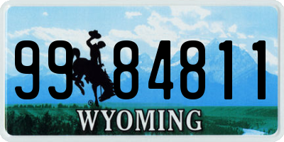 WY license plate 9984811