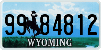 WY license plate 9984812