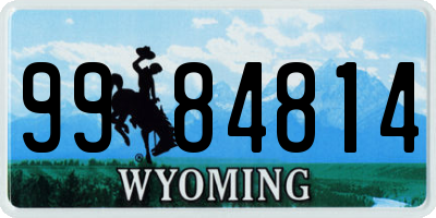 WY license plate 9984814