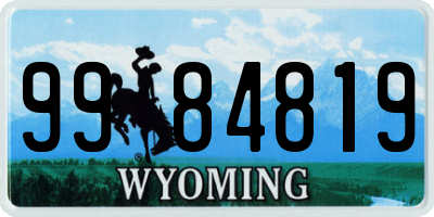 WY license plate 9984819