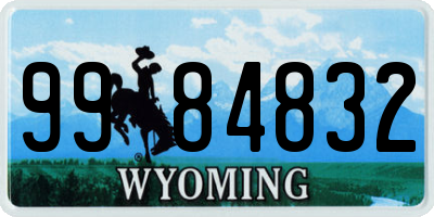 WY license plate 9984832