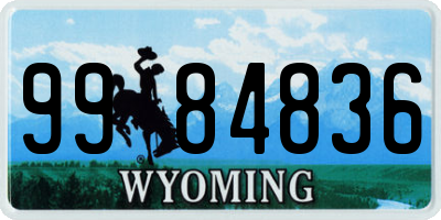WY license plate 9984836