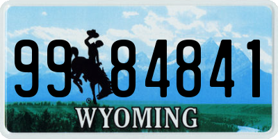 WY license plate 9984841