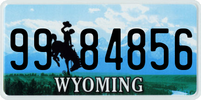 WY license plate 9984856
