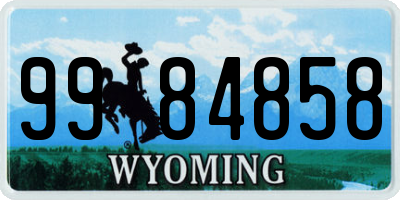 WY license plate 9984858