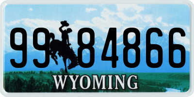 WY license plate 9984866