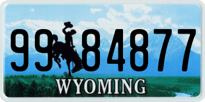 WY license plate 9984877