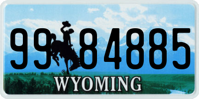 WY license plate 9984885