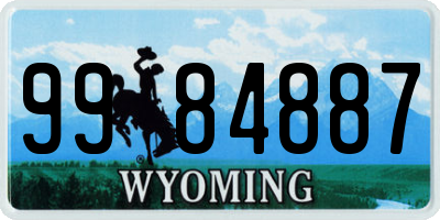 WY license plate 9984887