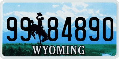 WY license plate 9984890