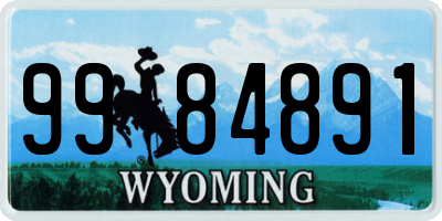 WY license plate 9984891