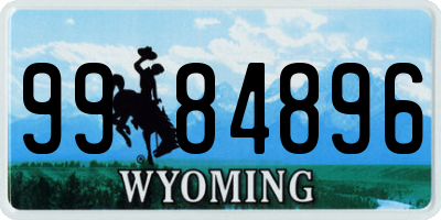 WY license plate 9984896