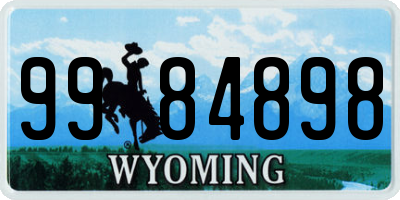 WY license plate 9984898