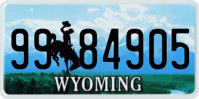 WY license plate 9984905