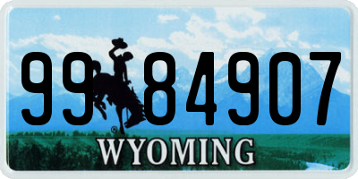 WY license plate 9984907