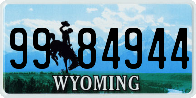 WY license plate 9984944