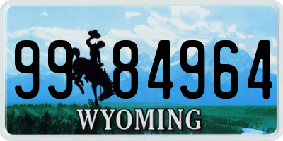 WY license plate 9984964