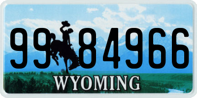 WY license plate 9984966