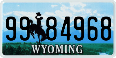 WY license plate 9984968