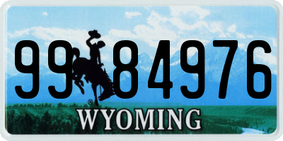 WY license plate 9984976