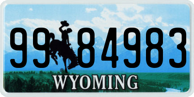 WY license plate 9984983