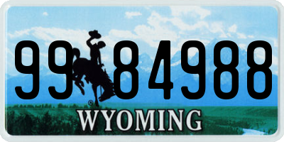 WY license plate 9984988